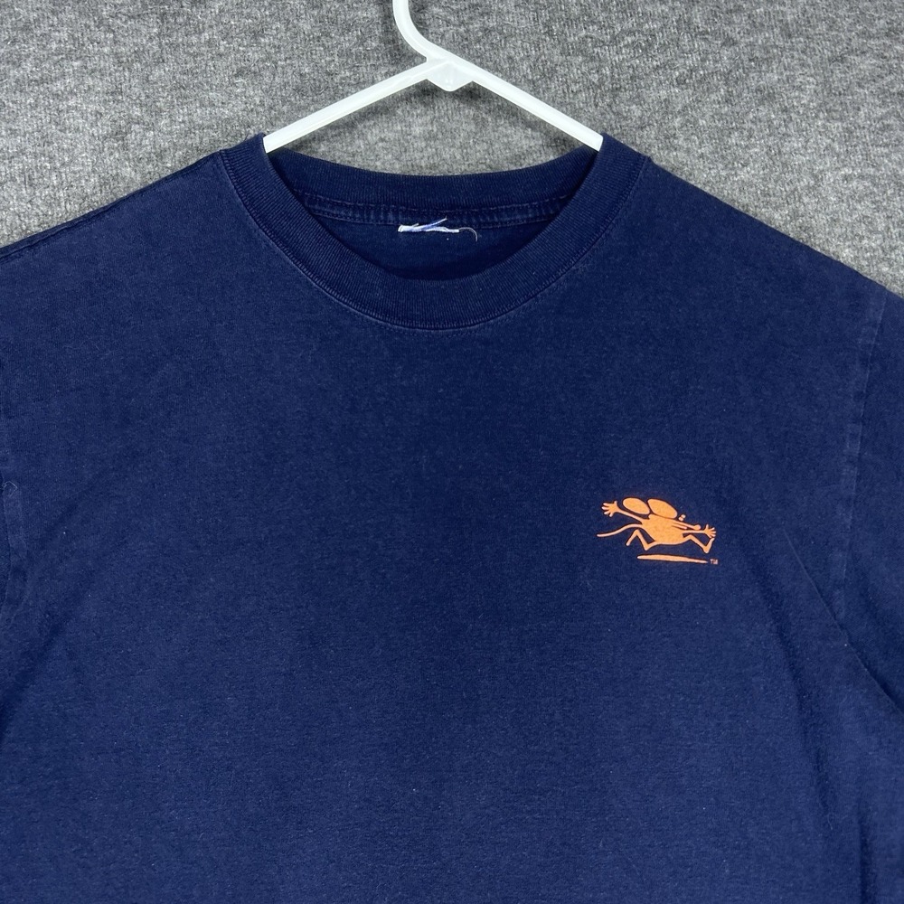 Vintage 90s Stanley Mouse T shirt Mens L Blue 1996 Eric Clapton Flaming Guitar - Picture 3 of 12